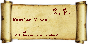Keszler Vince névjegykártya