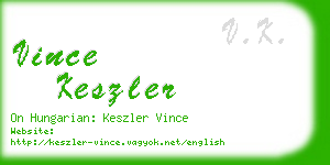 vince keszler business card